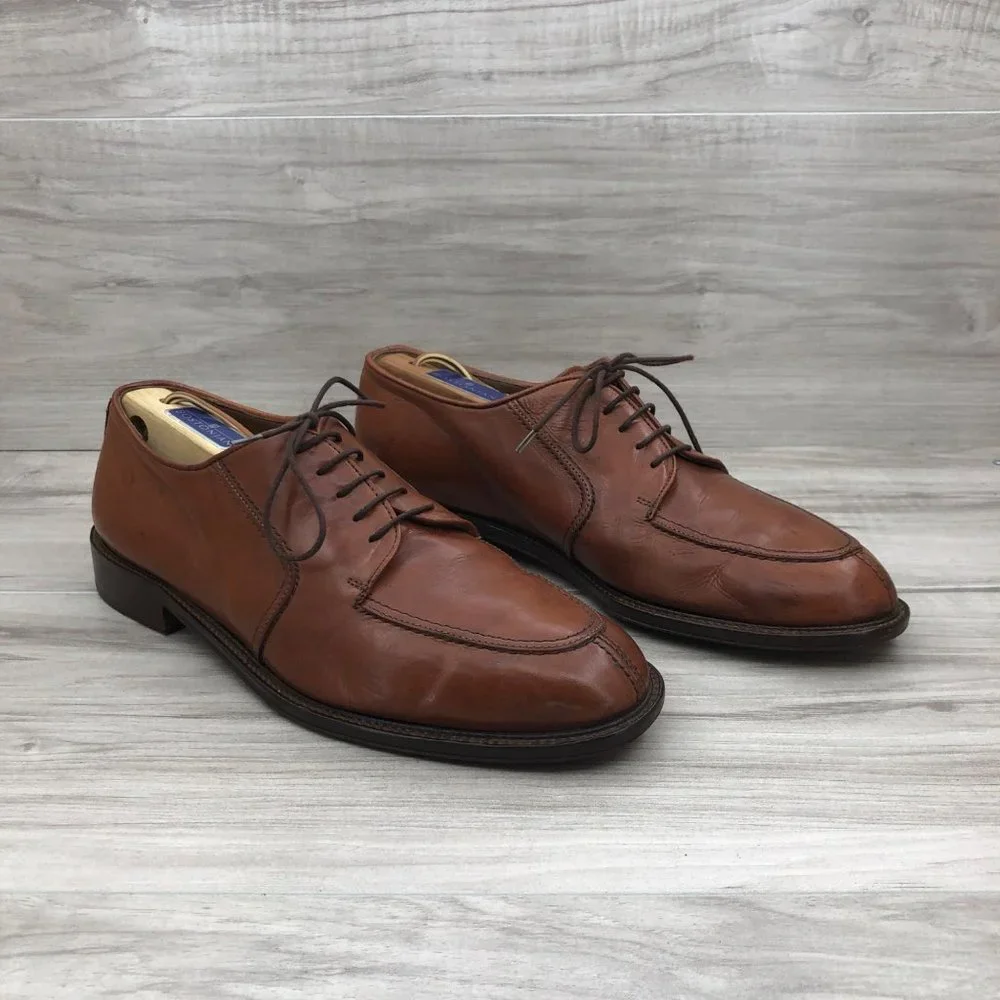 Vito Rufolo Shoes Mens 8.5M Brown Leather Lace Up Derby Oxfords